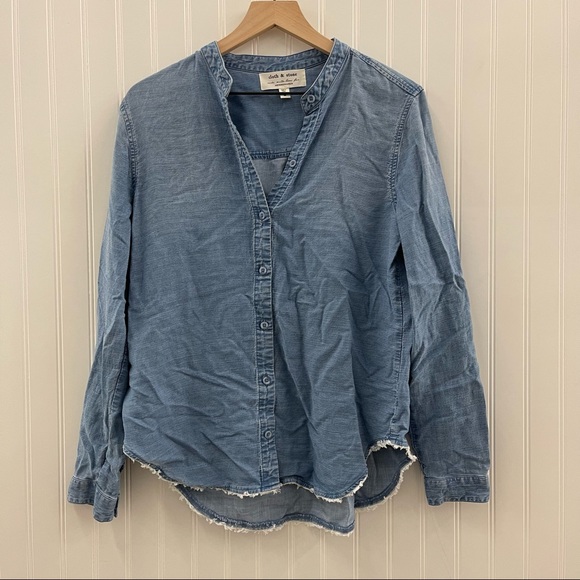 Anthropologie | Cloth & Stone Caffrey Chambray Button down Sz M - Picture 2 of 8